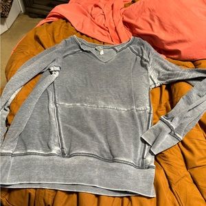 Women’s Grey vneck burnout sweatshirt
